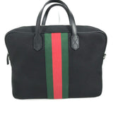 Gucci Tote Bag 630922 Leather / canvas black Sherry line Business bag Women