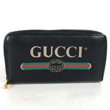 Gucci Long Wallet Purse 496317 leather black logo mens