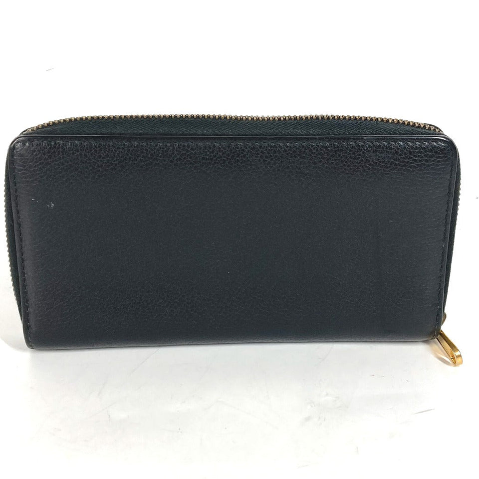 Gucci Long Wallet Purse 496317 leather black logo mens