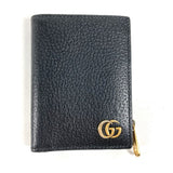 Gucci Folded wallet 760223 leather black Double G Long Wallet Women