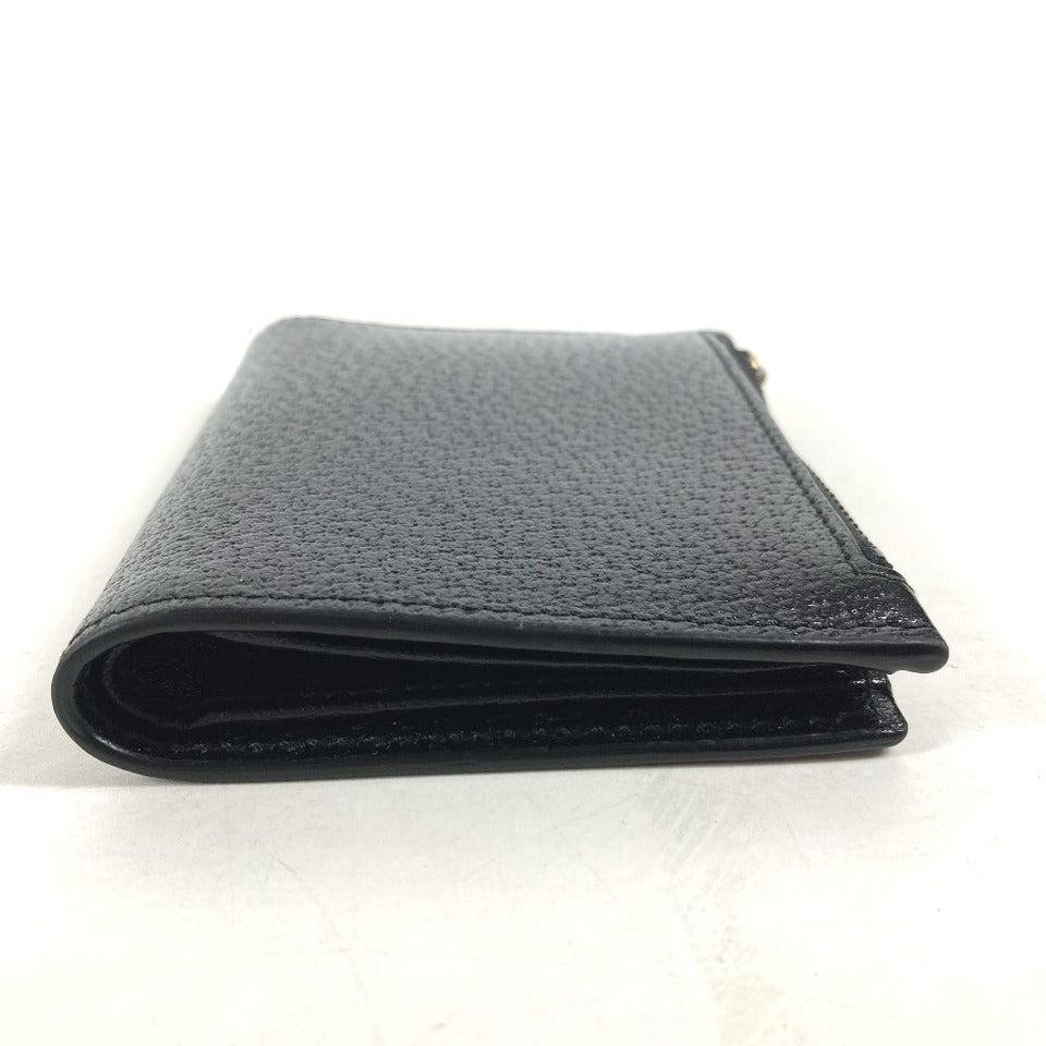Gucci Folded wallet 760223 leather black Double G Long Wallet Women