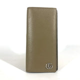 Gucci Long Wallet Purse 428740 leather khaki Long wallet Double G GG Marmont mens