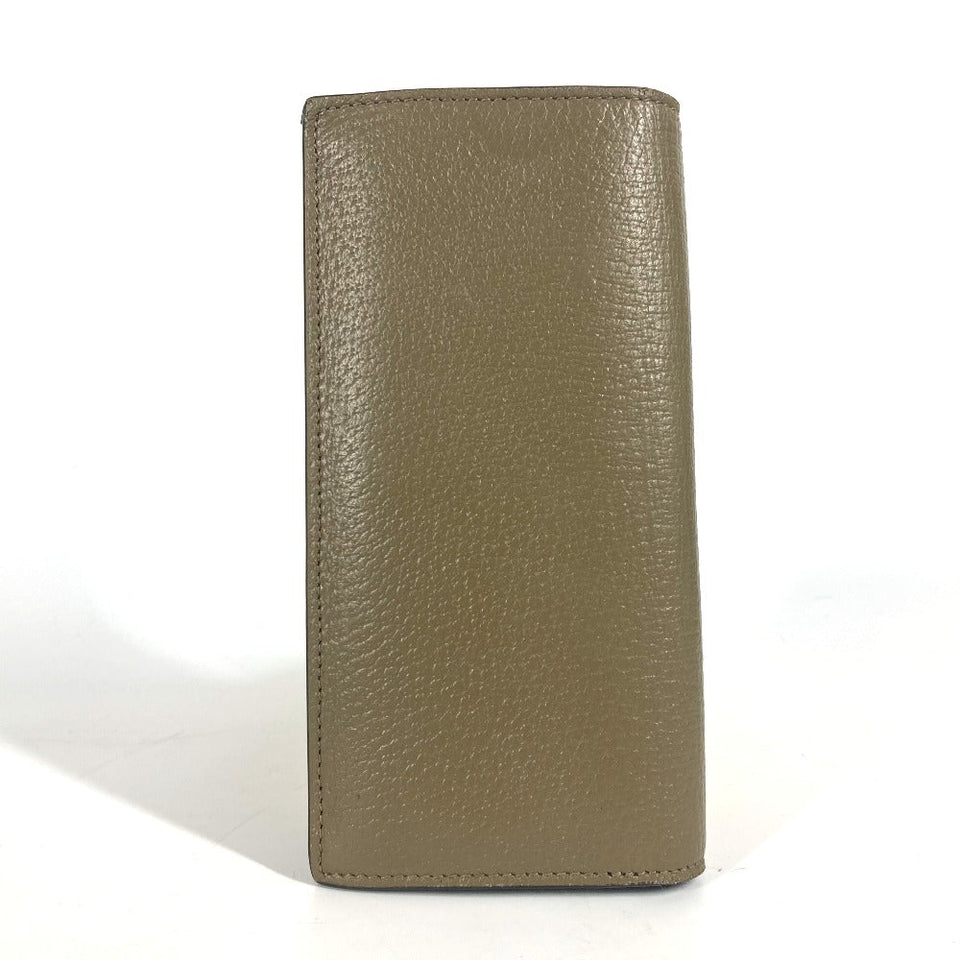 Gucci Long Wallet Purse 428740 leather khaki Long wallet Double G GG Marmont mens