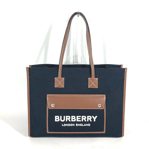 Burberry Shoulder Bag 8055747 Leather / canvas black logo FREYA TOTE Women