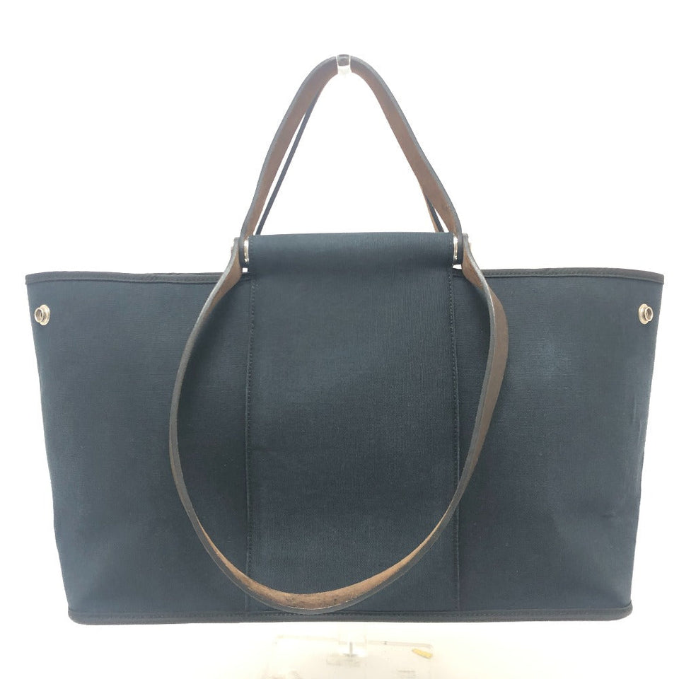 Hermes Tote Bag Leather / canvas black Kavac Elan PM