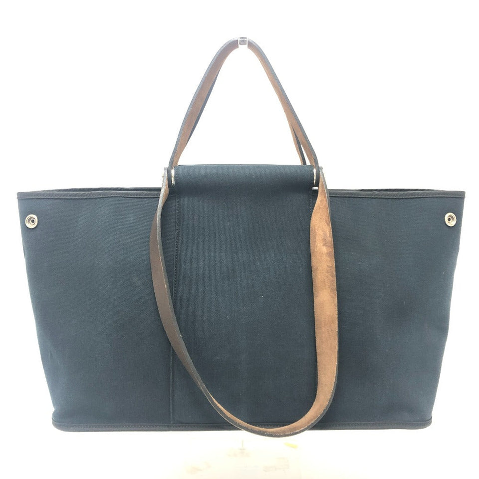 Hermes Tote Bag Leather / canvas black Kavac Elan PM