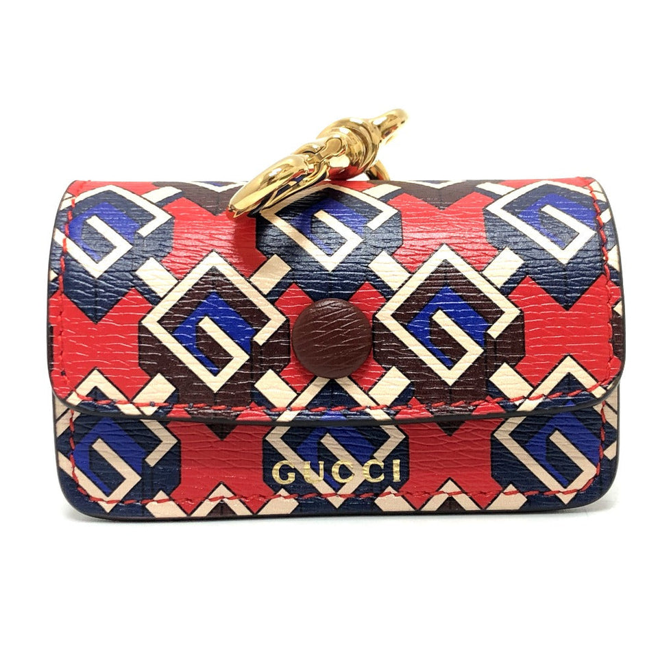 Gucci key ring 692957 leather Red Pets GG Etiquette Bag Holder unisex(Unisex)