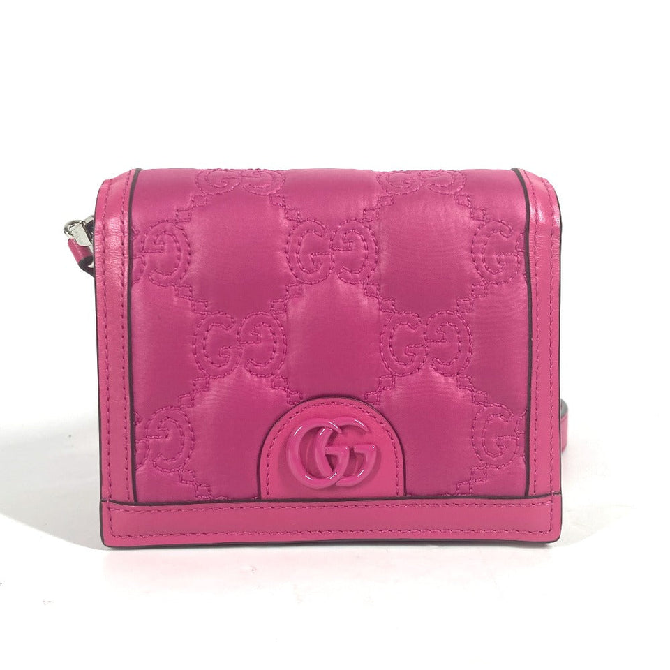 Gucci Shoulder Bag 723777 Leather / nylon pink GG matelasse quilting Women
