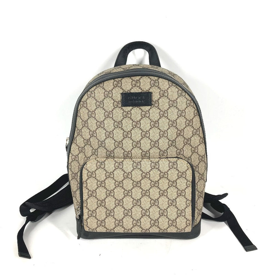 Gucci Backpack 429020 GG Supreme canvas, leather beige GG Supreme Backpack unisex(Unisex)