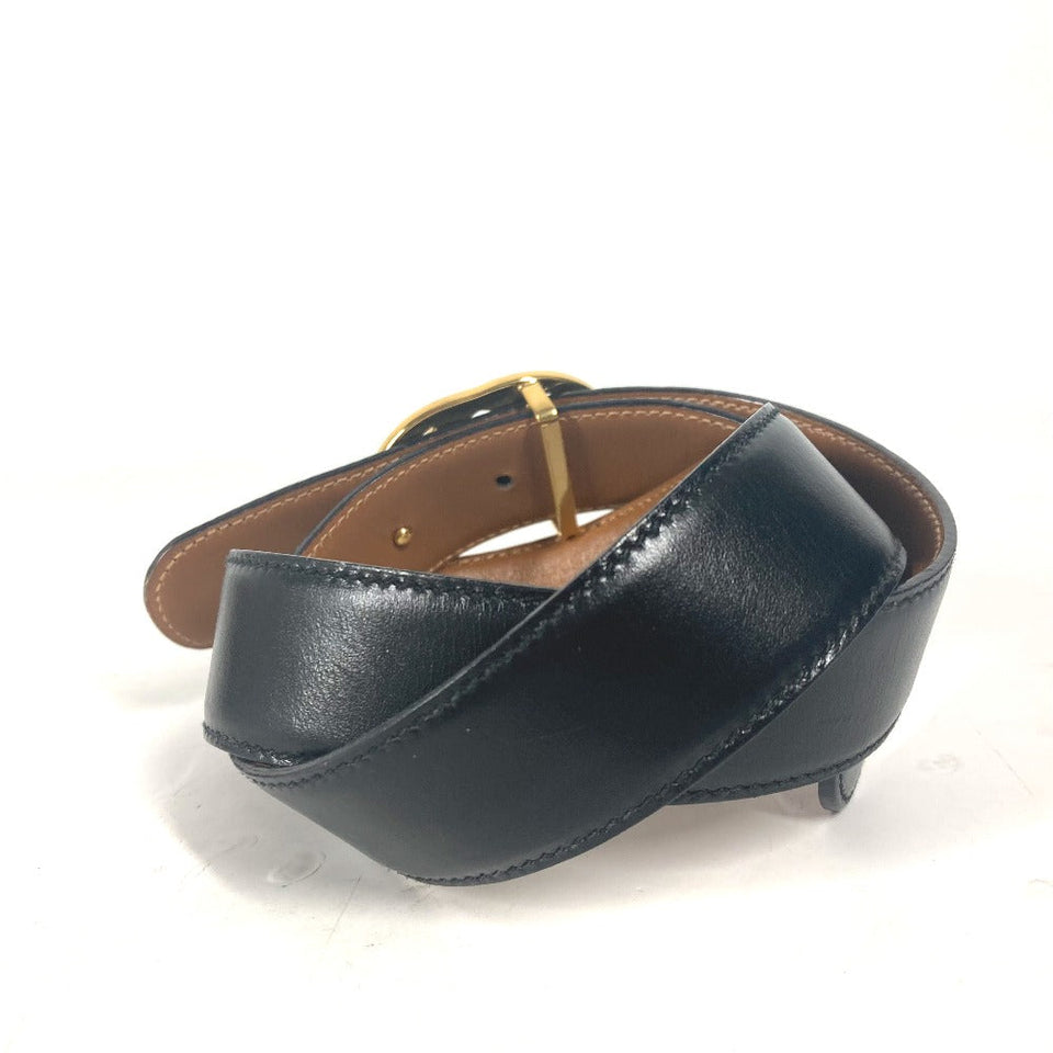 Gucci belt 036 519 2964 leather black vintage GG logo buckle 65