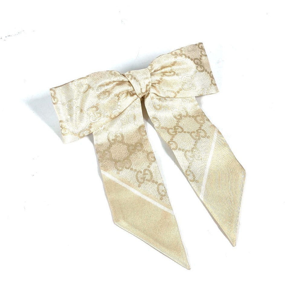 Gucci hair accessory 816541 silk gold GG silk jacquard scrunchie