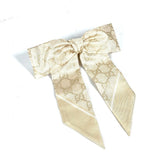 Gucci hair accessory 816541 silk gold GG silk jacquard scrunchie