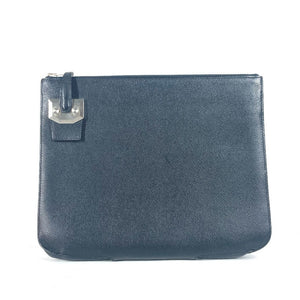 Hermes Clutch bag Epsom black logo City Hall business bag PM unisex(Unisex)