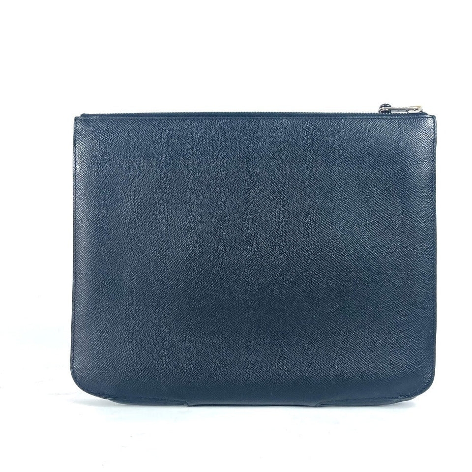 Hermes Clutch bag Epsom black logo City Hall business bag PM unisex(Unisex)