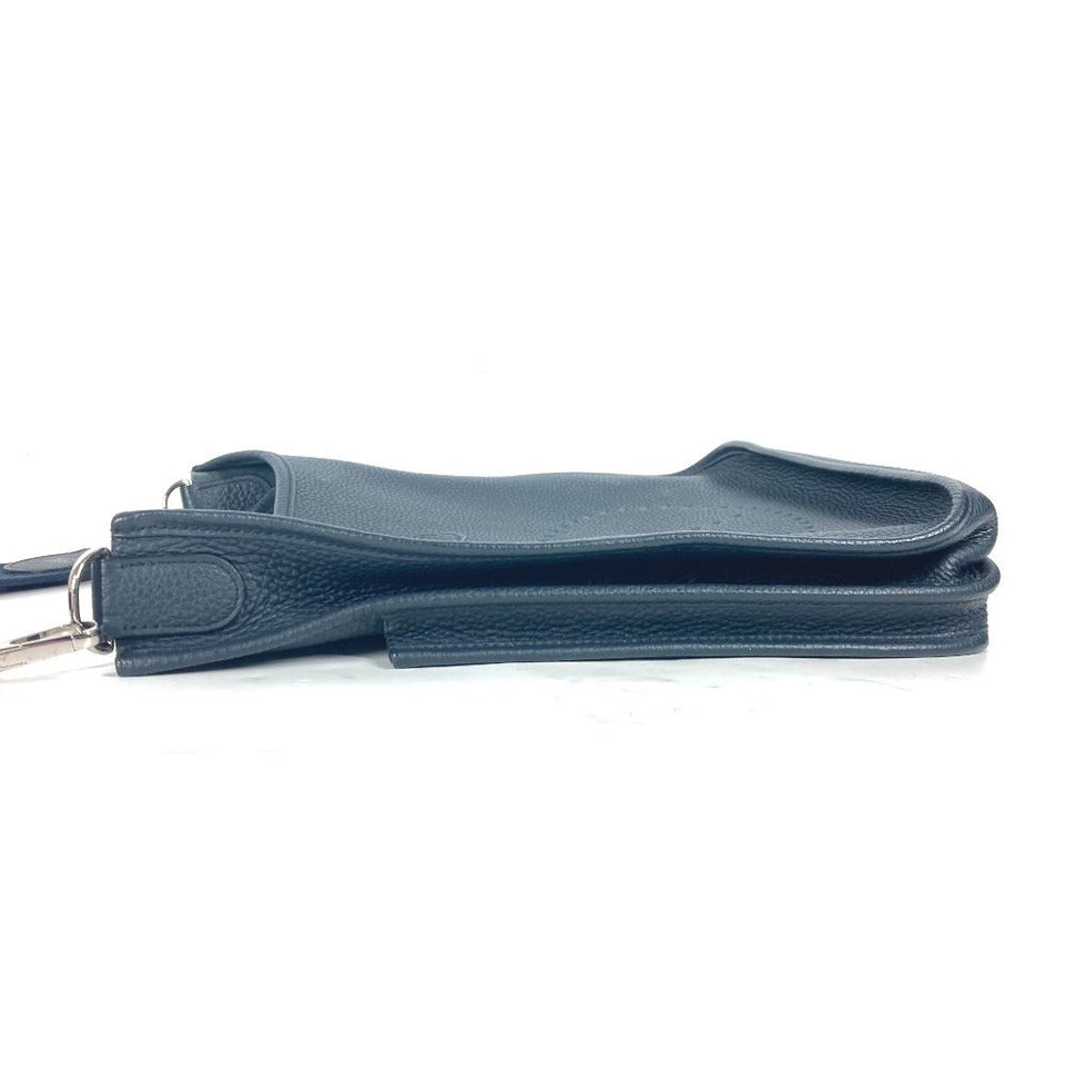 Hermes Shoulder Bag Taurillon Clemence Navy Punching H logo Evelyn 3 PM unisex(Unisex)