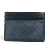 Burberry Card Case Leather / PVC Navy check unisex(Unisex)