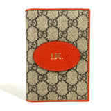 Gucci passport case 586257 GG Supreme canvas, leather Orange GG Supreme logo unisex(Unisex)
