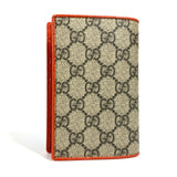 Gucci passport case 586257 GG Supreme canvas, leather Orange GG Supreme logo unisex(Unisex)