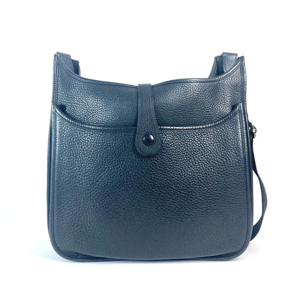 Hermes Shoulder Bag Taurillon Clemence black Evelyn 3 GM mens