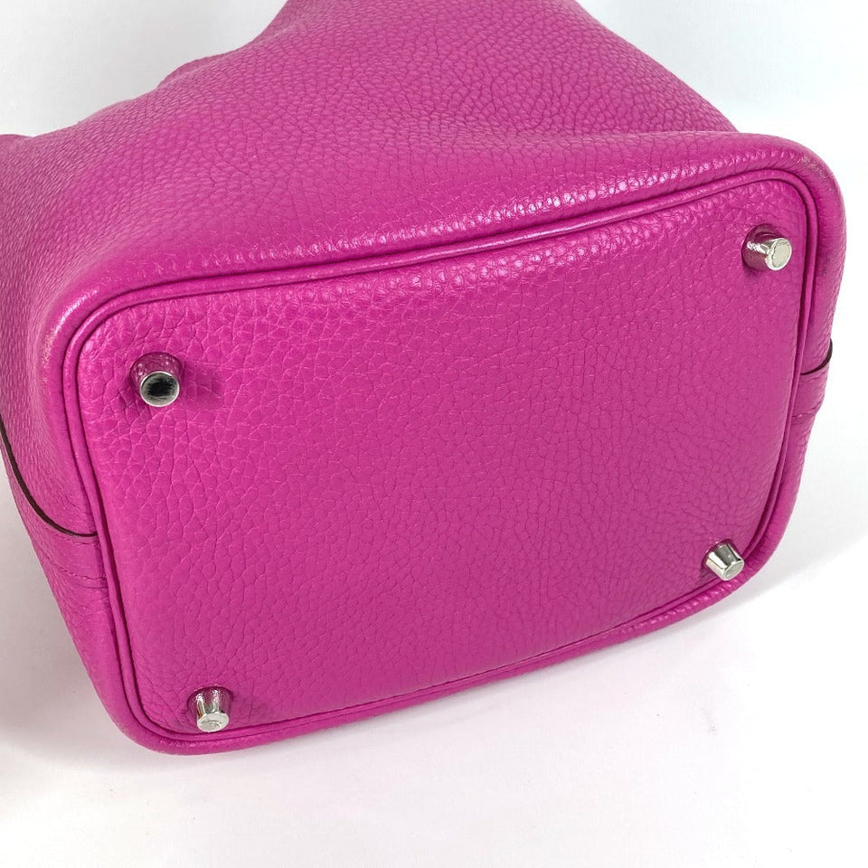 Hermes Handbag Taurillon Clemence pink Picotan Lock PM Women