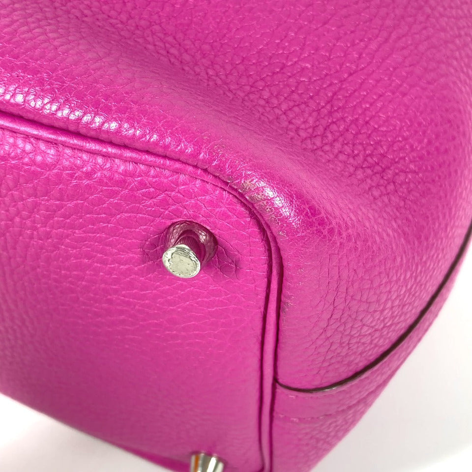 Hermes Handbag Taurillon Clemence pink Picotan Lock PM Women