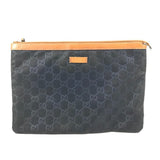 Gucci Clutch bag 286209 Leather / nylon Navy GG logo