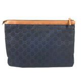 Gucci Clutch bag 286209 Leather / nylon Navy GG logo