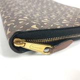 Burberry Clutch bag Leather / canvas Brown TB logo unisex(Unisex)