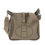 Hermes Shoulder Bag Taurillon Clemence beige Evelyn 3 GM unisex(Unisex)