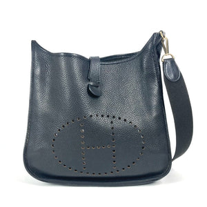 Hermes Shoulder Bag Taurillon Clemence black Evelyn 2 GM unisex(Unisex)