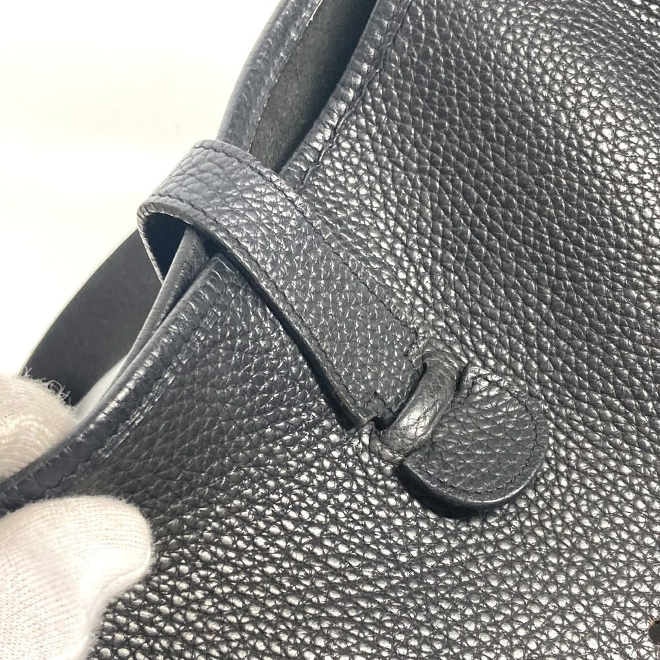 Hermes Shoulder Bag Taurillon Clemence black Evelyn 2 GM unisex(Unisex)