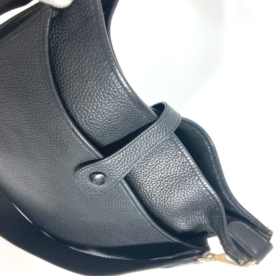 Hermes Shoulder Bag Taurillon Clemence black Evelyn 2 GM unisex(Unisex)