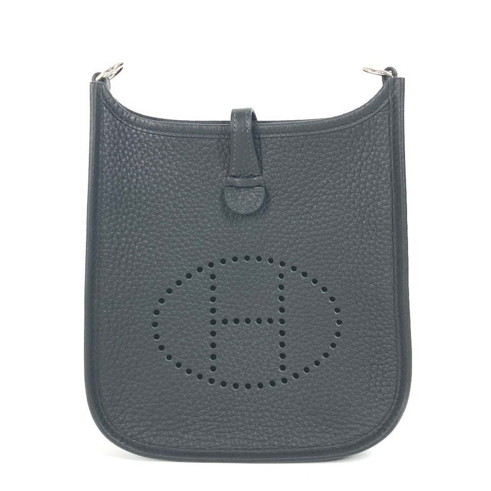 Hermes Shoulder Bag Taurillon Clemence black long Evelyn TPM Amazone unisex(Unisex)
