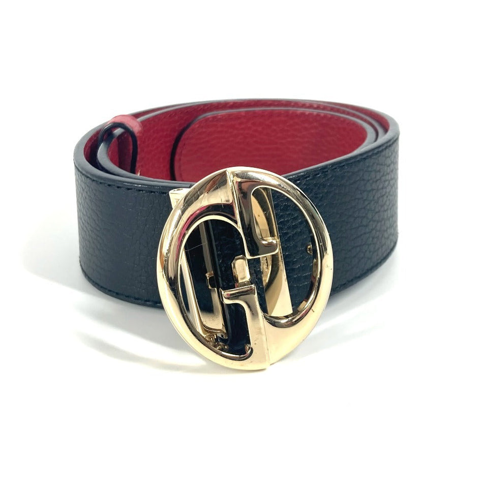 Gucci belt 450000 leather Red Double G logo buckle 80