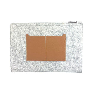 Hermes Clutch bag Felt, Leather gray Bag Too Doo 37