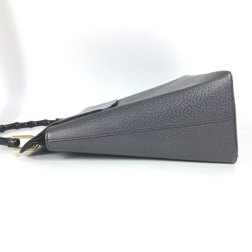 Gucci Handbag 001ã»1118 leather gray vintage Bamboo