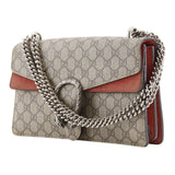 Gucci Shoulder Bag 400249 GG Supreme canvas, suede Brown ChainShoulder Duonisos