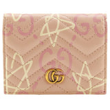 Gucci Bifold Wallet 449421 leather pink Card Case GG ghost Compact wallet Women