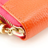 Gucci Long Wallet Purse 307984 Calfskin Pink / Orange By color Bamboo tassel Zip Around Women