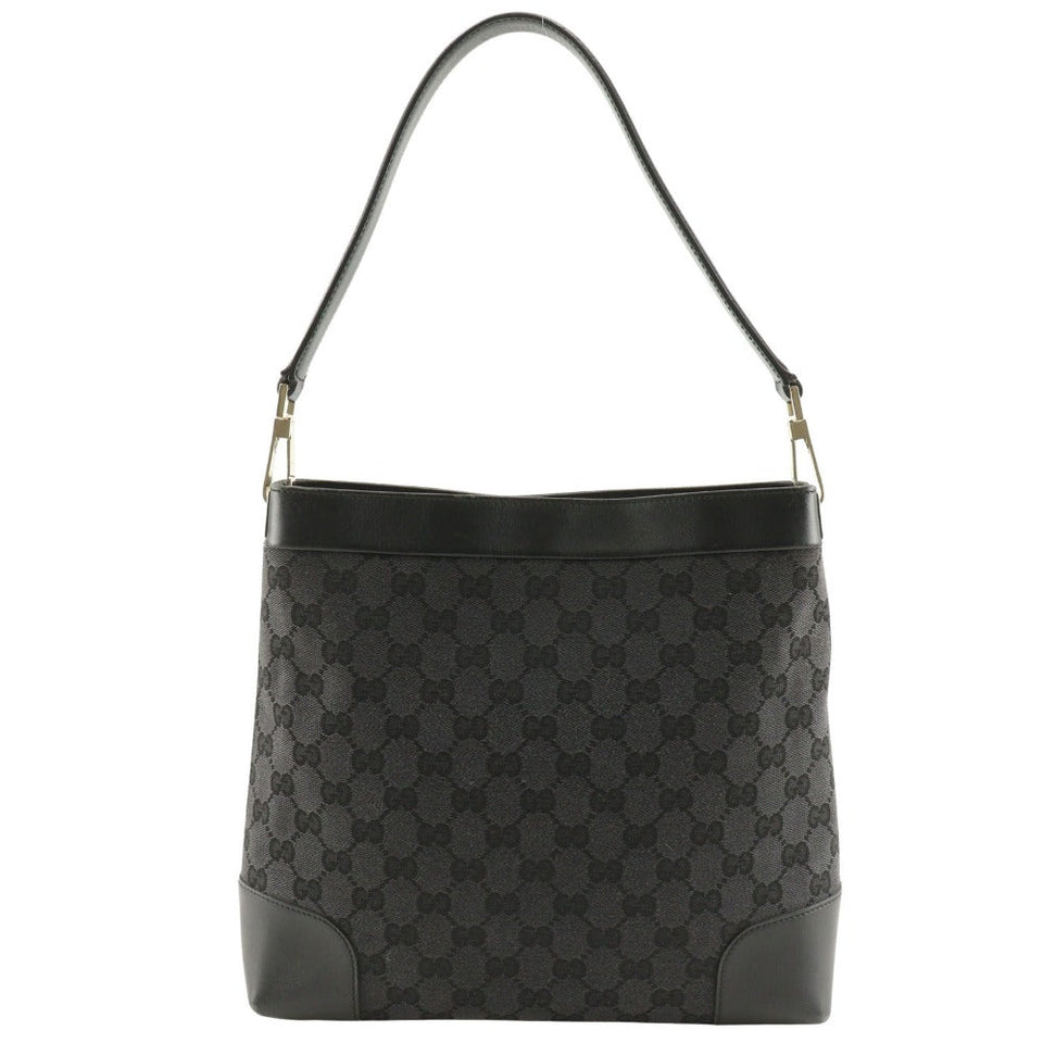 Gucci Shoulder Bag 001.4231 GG canvas black one belt Women