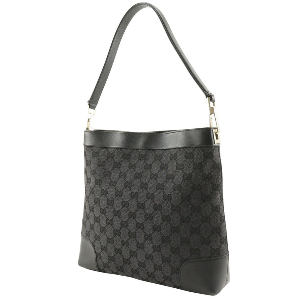 Gucci Shoulder Bag 001.4231 GG canvas black one belt Women
