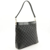 Gucci Shoulder Bag 001.4231 GG canvas black one belt Women