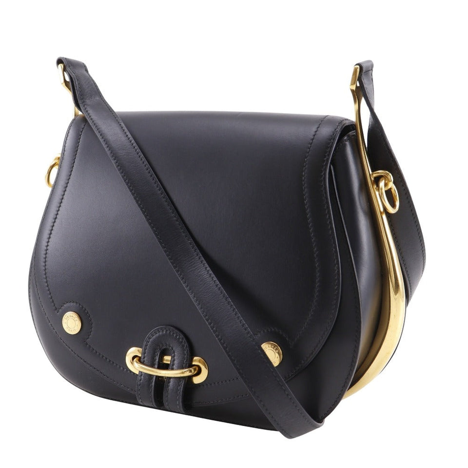 Hermes Handbag leather black Passkey