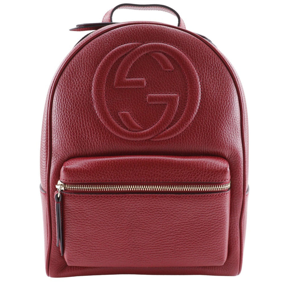 Gucci Backpack 536192 leather Red Interlocking Soho