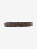 Louis Vuitton LV Initiales Reversible Belt Monogram / Black / Gold Canvas 85cm / 34"