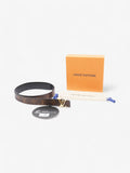 Louis Vuitton LV Initiales Reversible Belt Monogram / Black / Gold Canvas 85cm / 34"