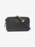 Christian Dior Caro Double Pouch Bag Black Calfskin Leather