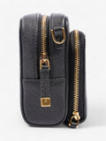 Christian Dior Caro Double Pouch Bag Black Calfskin Leather