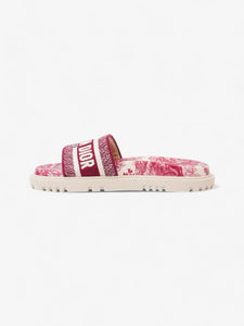 Christian Dior Dway Slides Burgundy / White Canvas EU 38 UK 5