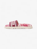 Christian Dior Dway Slides Burgundy / White Canvas EU 38 UK 5